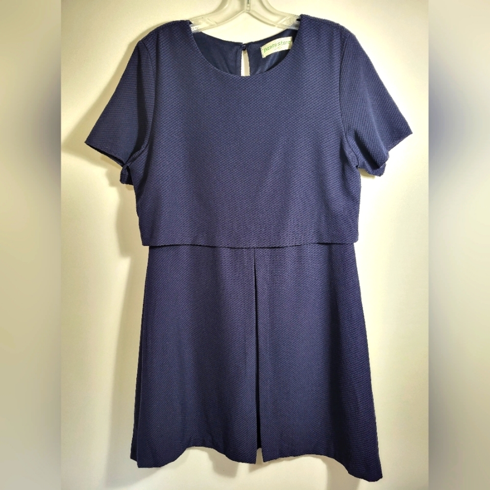 Pants Store navy blue mini dress women's L #2366